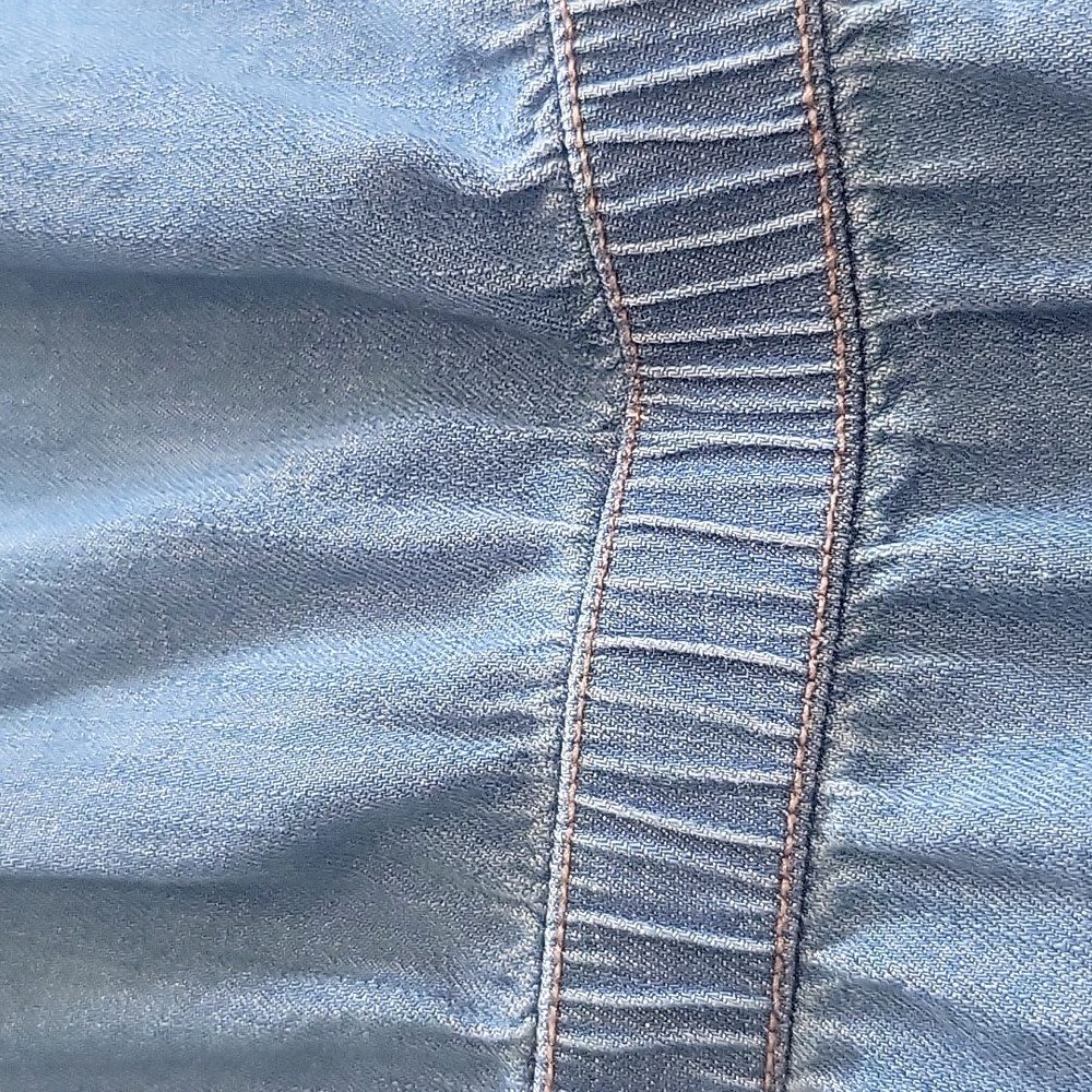 Old Navy Button Down Denim Dress pockets short sleeve chambray preppy sz MEDIUM - Picture 7 of 8